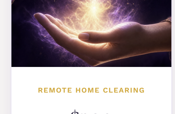 Amethyst crystal glowing with candlelight — remote energy session